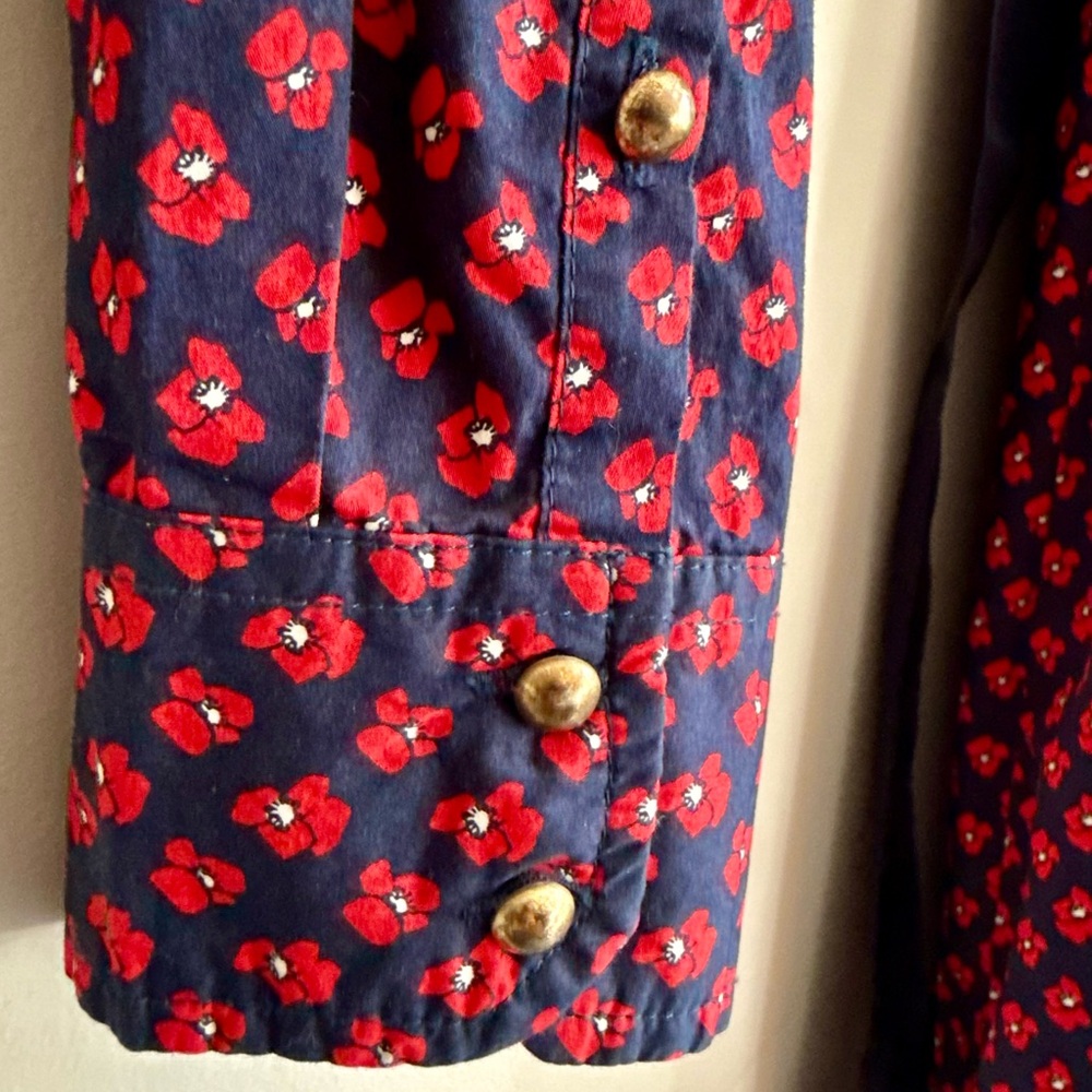 Tommy Hilfiger Red and Navy Long Sleeve Dress 100% Cotton - Picture 6 of 9